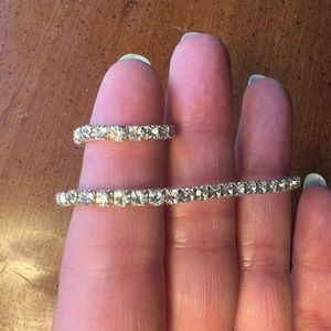 Stretchy rhinestone bracelet & ring